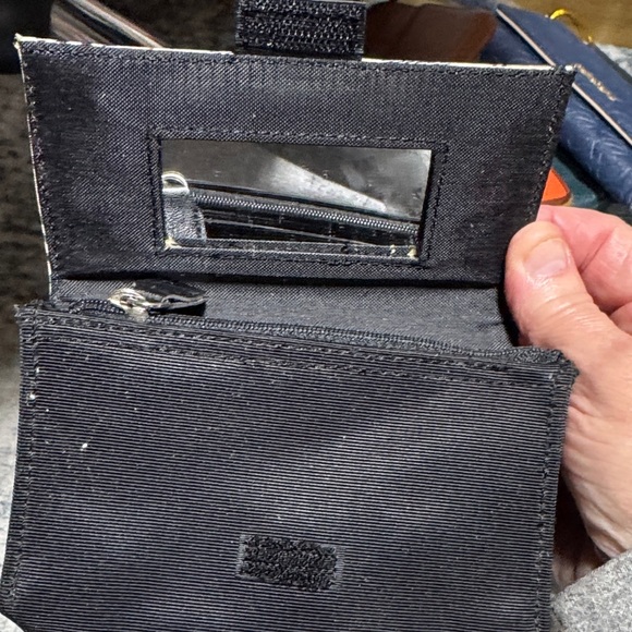 Burberry Beige Plaid and Black Cosmetic Pouch with mirror - Picture 3 of 5